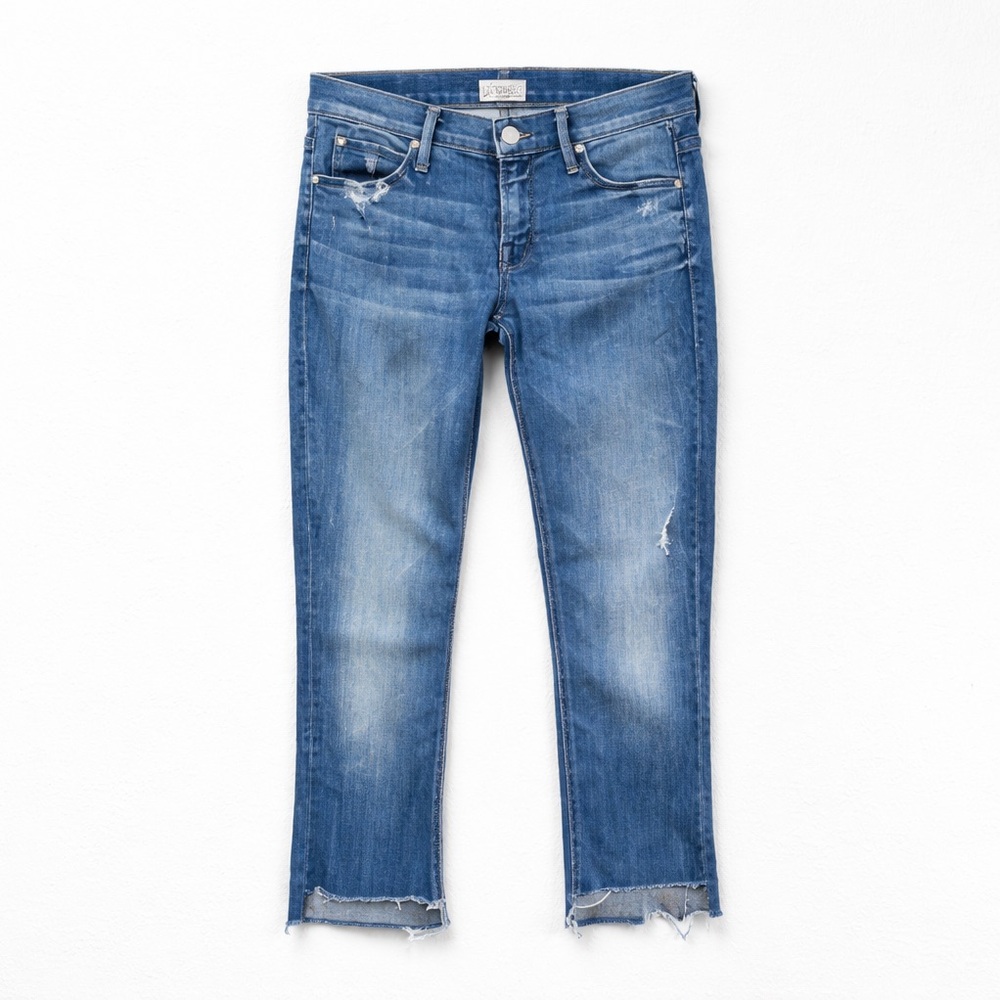 Mother Jeans The Runaway Graffiti Girl Raw Hem Size 25